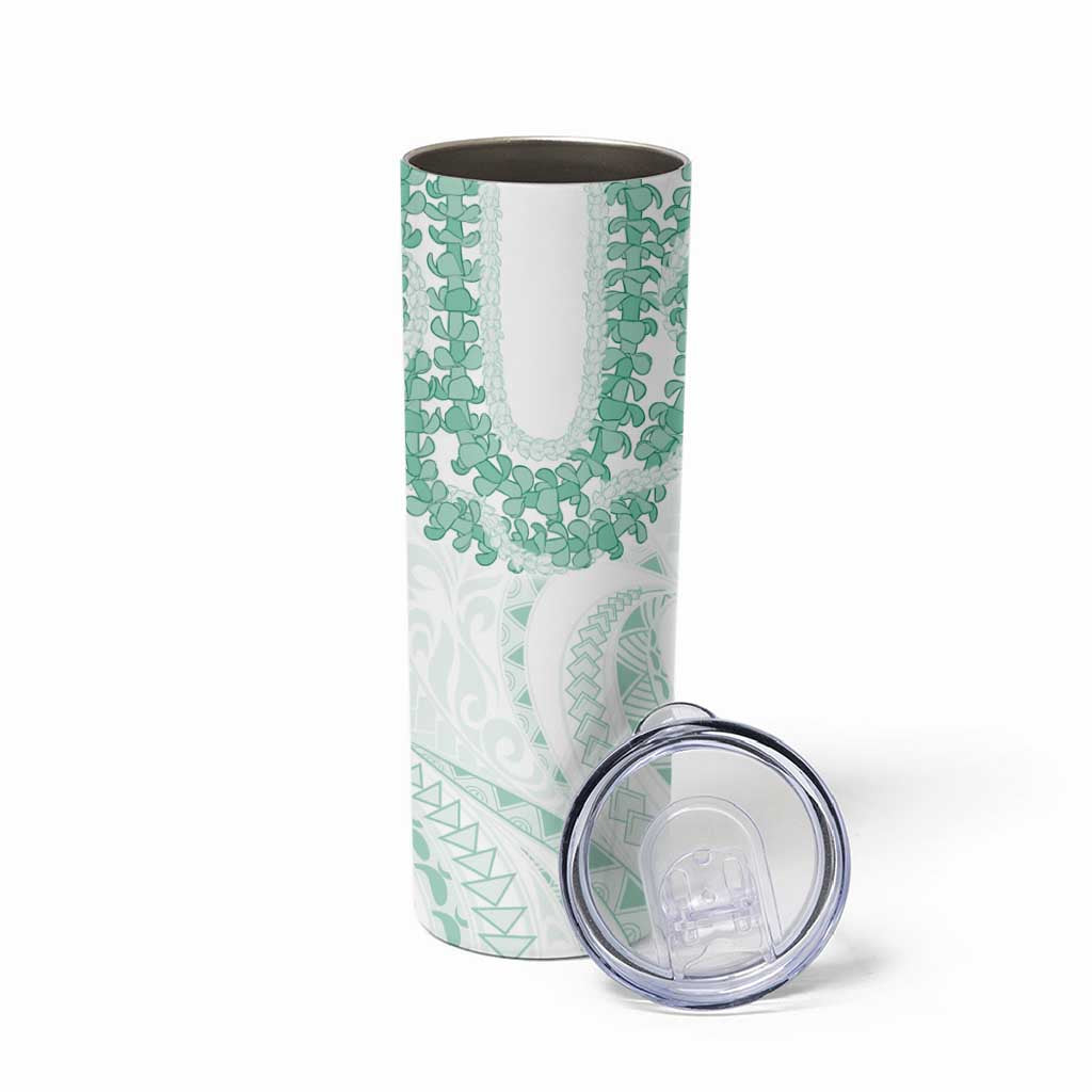 Aloha Lei Onaona Skinny Tumbler Sage Green Hawaiian Tribal Pattern