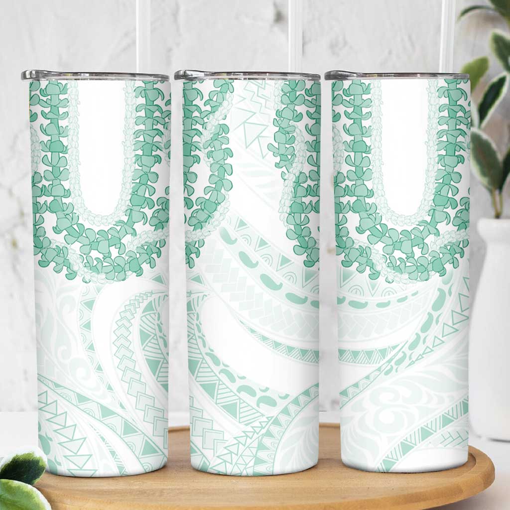 Aloha Lei Onaona Skinny Tumbler Sage Green Hawaiian Tribal Pattern