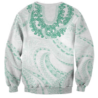 Aloha Lei Onaona Sweatshirt Sage Green Hawaiian Tribal Pattern