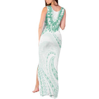 Aloha Lei Onaona Tank Maxi Dress Sage Green Hawaiian Tribal Pattern