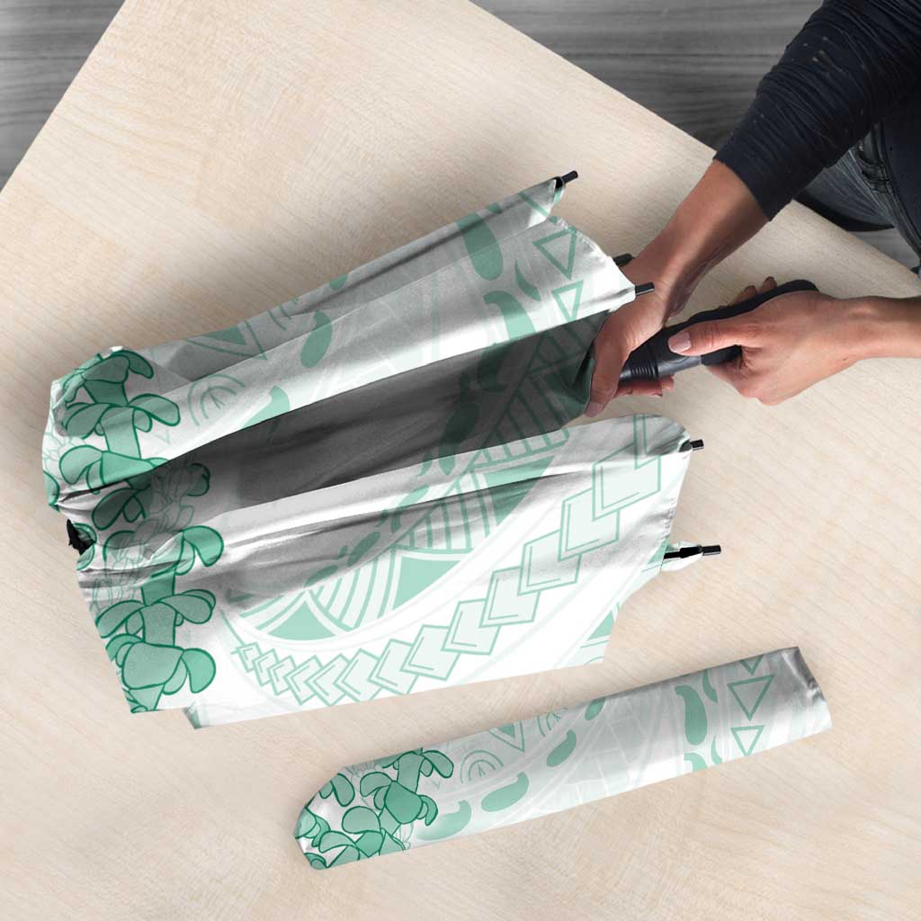 Aloha Lei Onaona Umbrella Sage Green Hawaiian Tribal Pattern - Polynesian Pride
