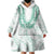 Aloha Lei Onaona Wearable Blanket Hoodie Sage Green Hawaiian Tribal Pattern