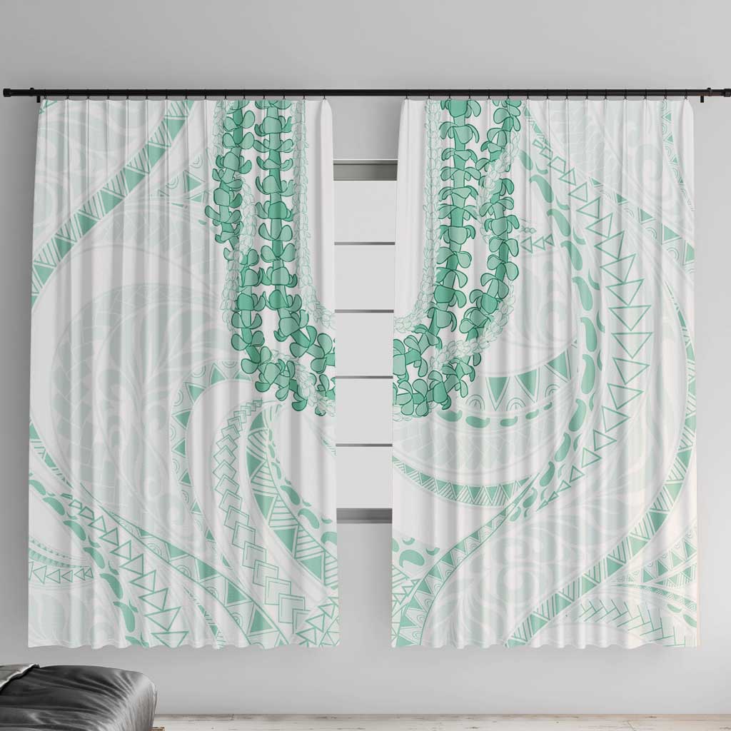 Aloha Lei Onaona Window Curtain Sage Green Hawaiian Tribal Pattern