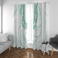 Aloha Lei Onaona Window Curtain Sage Green Hawaiian Tribal Pattern