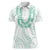 Aloha Lei Onaona Women Polo Shirt Sage Green Hawaiian Tribal Pattern