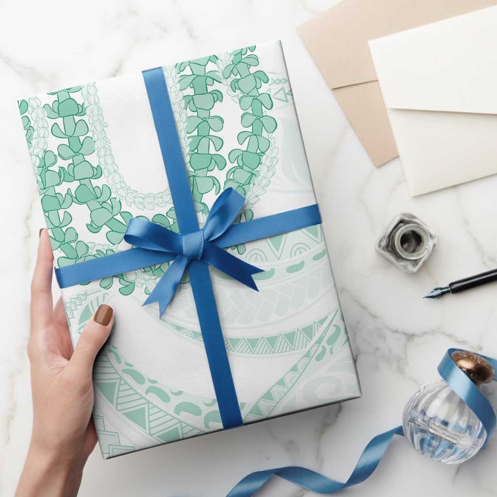 Aloha Lei Onaona Wrapping Paper Sage Green Hawaiian Tribal Pattern - Polynesian Pride
