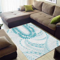 Aloha Lei Onaona Area Rug Teal Hawaiian Tribal Pattern