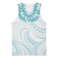 Aloha Lei Onaona Basketball Jersey Teal Hawaiian Tribal Pattern - Polynesian Pride