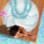 Aloha Lei Onaona Beach Blanket Teal Hawaiian Tribal Pattern