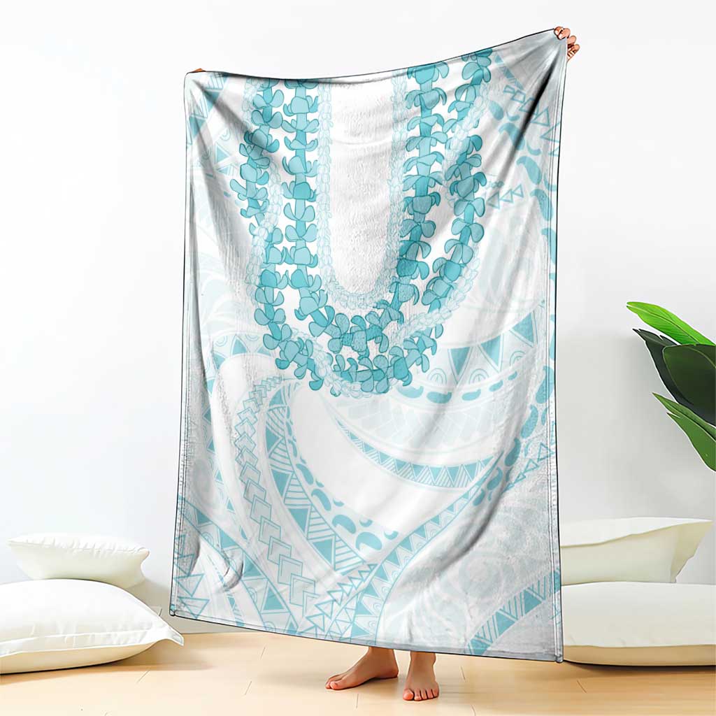 Aloha Lei Onaona Blanket Teal Hawaiian Tribal Pattern