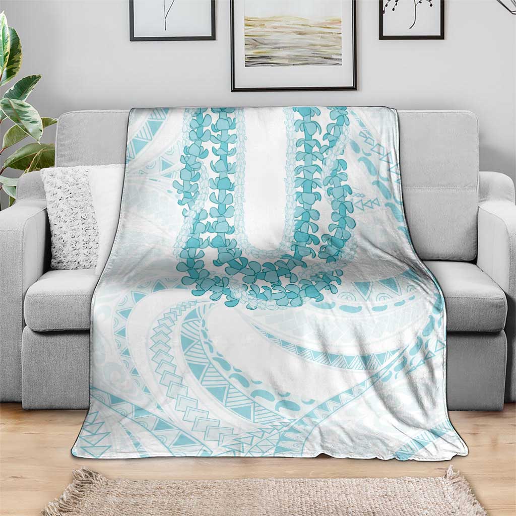 Aloha Lei Onaona Blanket Teal Hawaiian Tribal Pattern