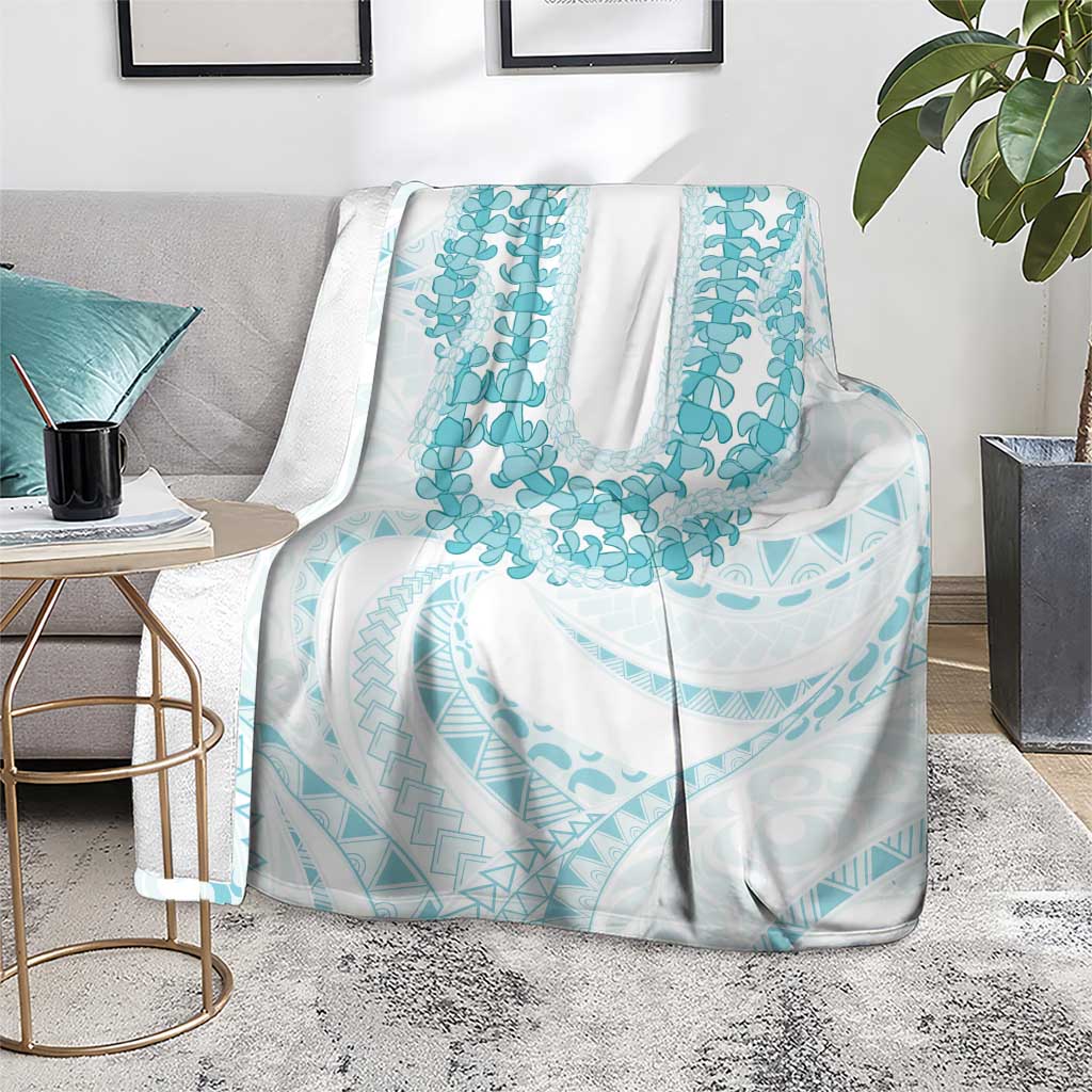 Aloha Lei Onaona Blanket Teal Hawaiian Tribal Pattern