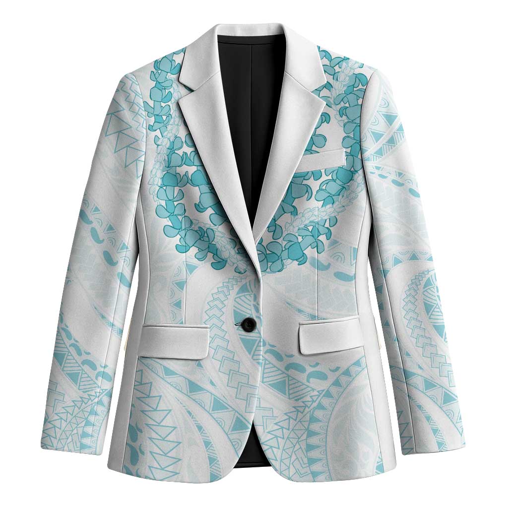 Aloha Lei Onaona Blazer Teal Hawaiian Tribal Pattern - Polynesian Pride