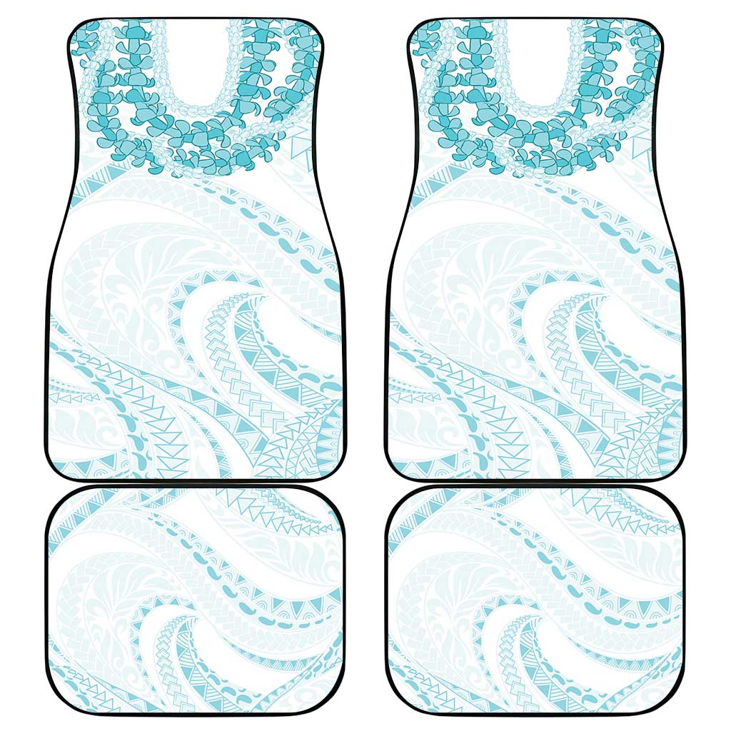 Aloha Lei Onaona Car Mats Teal Hawaiian Tribal Pattern