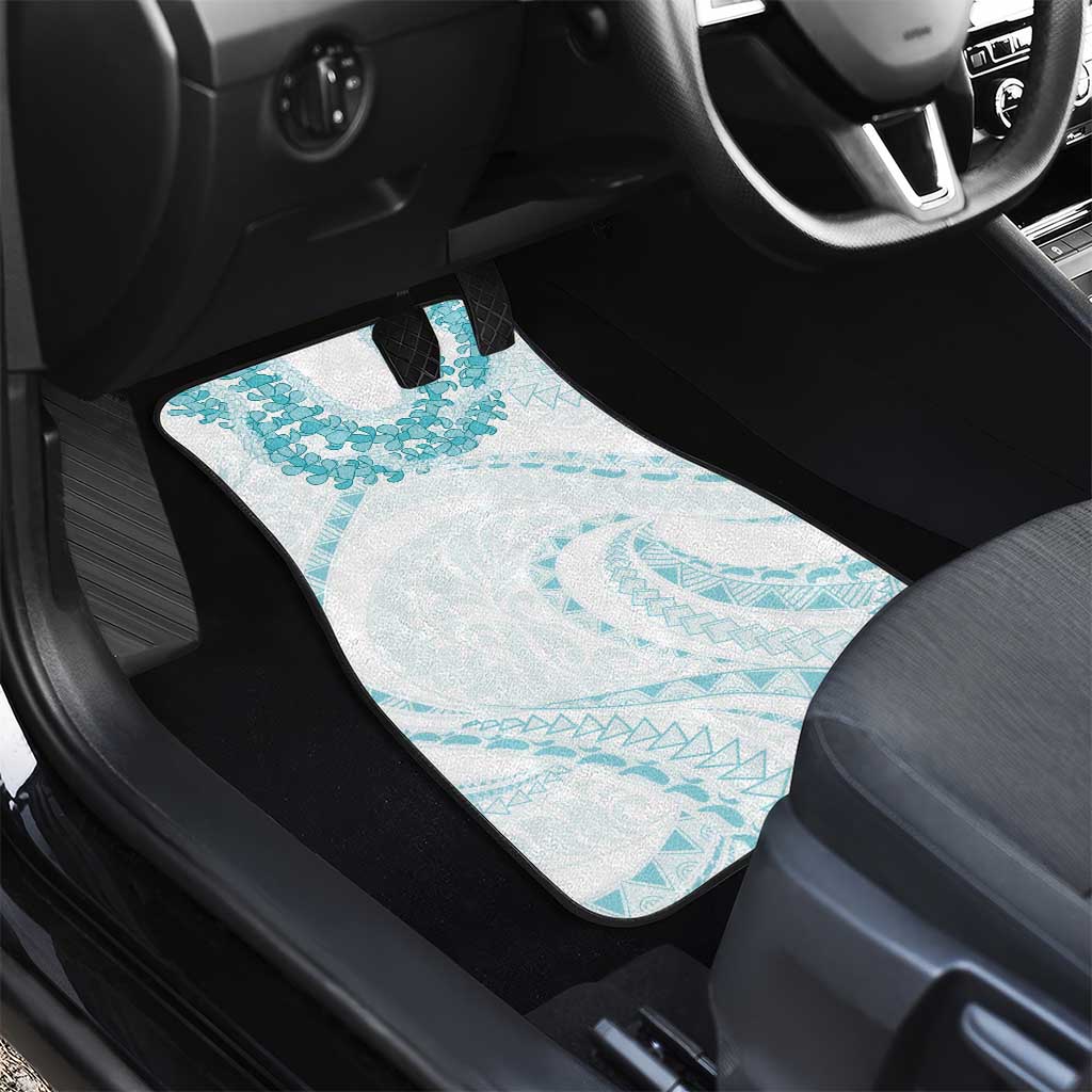Aloha Lei Onaona Car Mats Teal Hawaiian Tribal Pattern