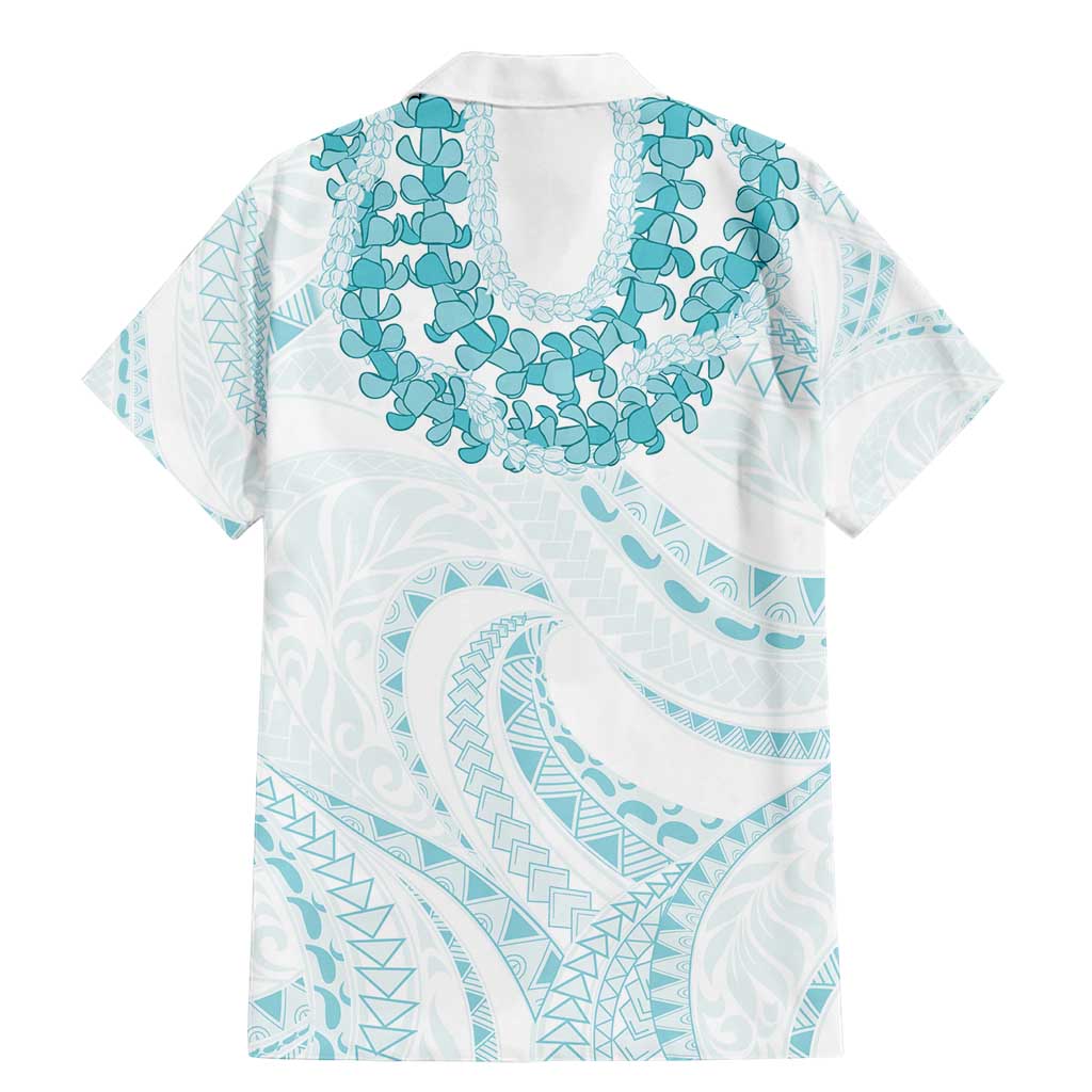 Aloha Lei Onaona Family Matching Mermaid Dress and Hawaiian Shirt Teal Hawaiian Tribal Pattern