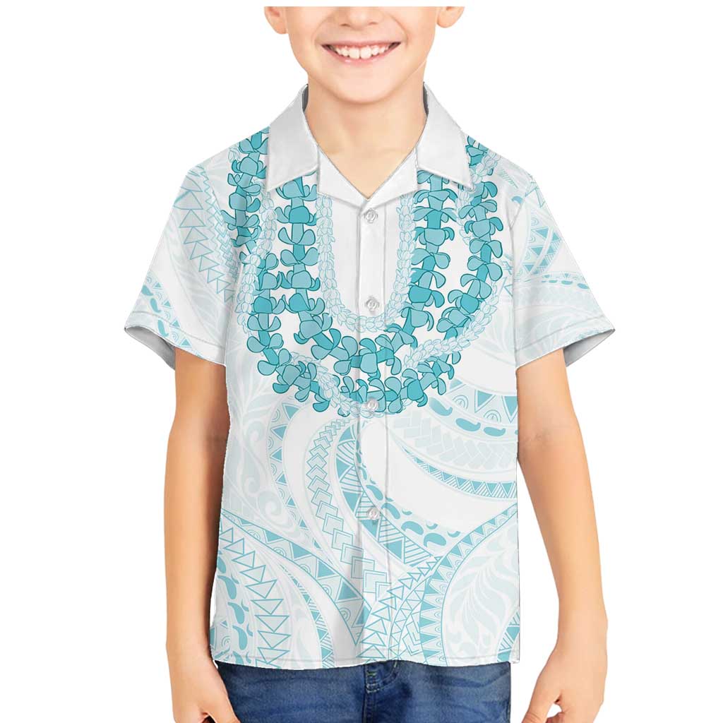 Aloha Lei Onaona Family Matching Mermaid Dress and Hawaiian Shirt Teal Hawaiian Tribal Pattern