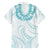 Aloha Lei Onaona Family Matching Off The Shoulder Long Sleeve Dress and Hawaiian Shirt Teal Hawaiian Tribal Pattern