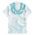 Aloha Lei Onaona Family Matching Off Shoulder Short Dress and Hawaiian Shirt Teal Hawaiian Tribal Pattern