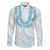 Aloha Lei Onaona Family Matching Summer Maxi Dress and Hawaiian Shirt Teal Hawaiian Tribal Pattern