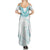Aloha Lei Onaona Family Matching Summer Maxi Dress and Hawaiian Shirt Teal Hawaiian Tribal Pattern