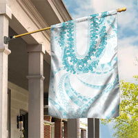 Aloha Lei Onaona Garden Flag Teal Hawaiian Tribal Pattern
