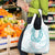 Aloha Lei Onaona Grocery Bag Teal Hawaiian Tribal Pattern
