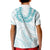 Aloha Lei Onaona Kid Polo Shirt Teal Hawaiian Tribal Pattern