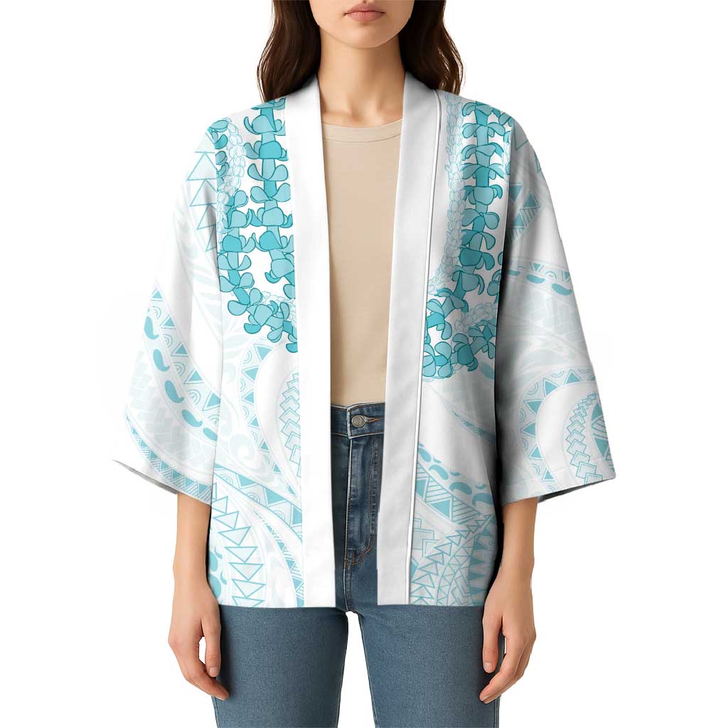 Aloha Lei Onaona Kimono Teal Hawaiian Tribal Pattern - Polynesian Pride