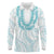 Aloha Lei Onaona Long Sleeve Polo Shirt Teal Hawaiian Tribal Pattern
