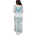 Aloha Lei Onaona Puletasi Teal Hawaiian Tribal Pattern