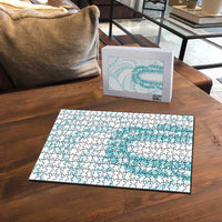 Aloha Lei Onaona Puzzle Teal Hawaiian Tribal Pattern - Polynesian Pride