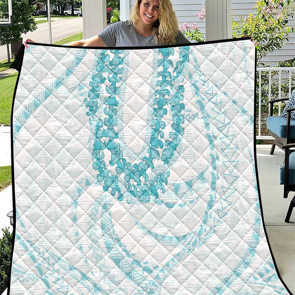 Aloha Lei Onaona Quilt Teal Hawaiian Tribal Pattern