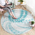Aloha Lei Onaona Round Carpet Teal Hawaiian Tribal Pattern