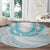 Aloha Lei Onaona Round Carpet Teal Hawaiian Tribal Pattern