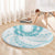 Aloha Lei Onaona Round Carpet Teal Hawaiian Tribal Pattern