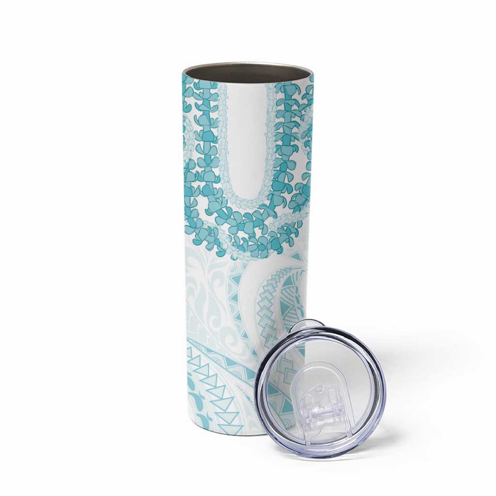 Aloha Lei Onaona Skinny Tumbler Teal Hawaiian Tribal Pattern