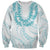 Aloha Lei Onaona Sweatshirt Teal Hawaiian Tribal Pattern