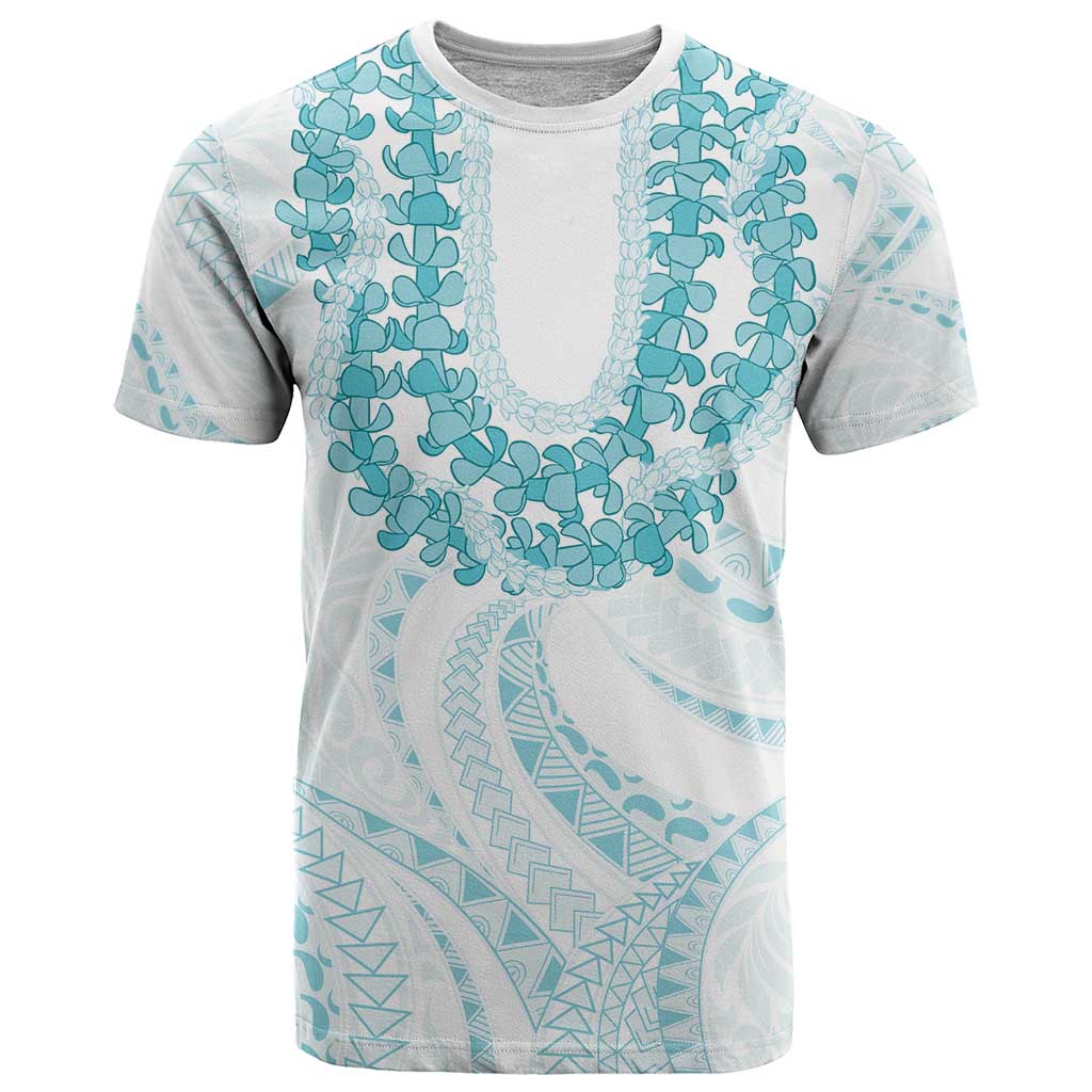 Aloha Lei Onaona T Shirt Teal Hawaiian Tribal Pattern
