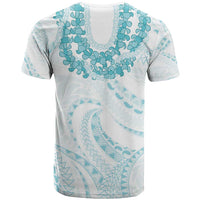 Aloha Lei Onaona T Shirt Teal Hawaiian Tribal Pattern