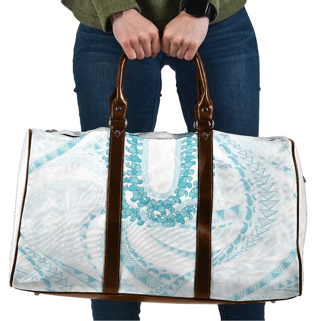 Aloha Lei Onaona Travel Bag Teal Hawaiian Tribal Pattern - Polynesian Pride