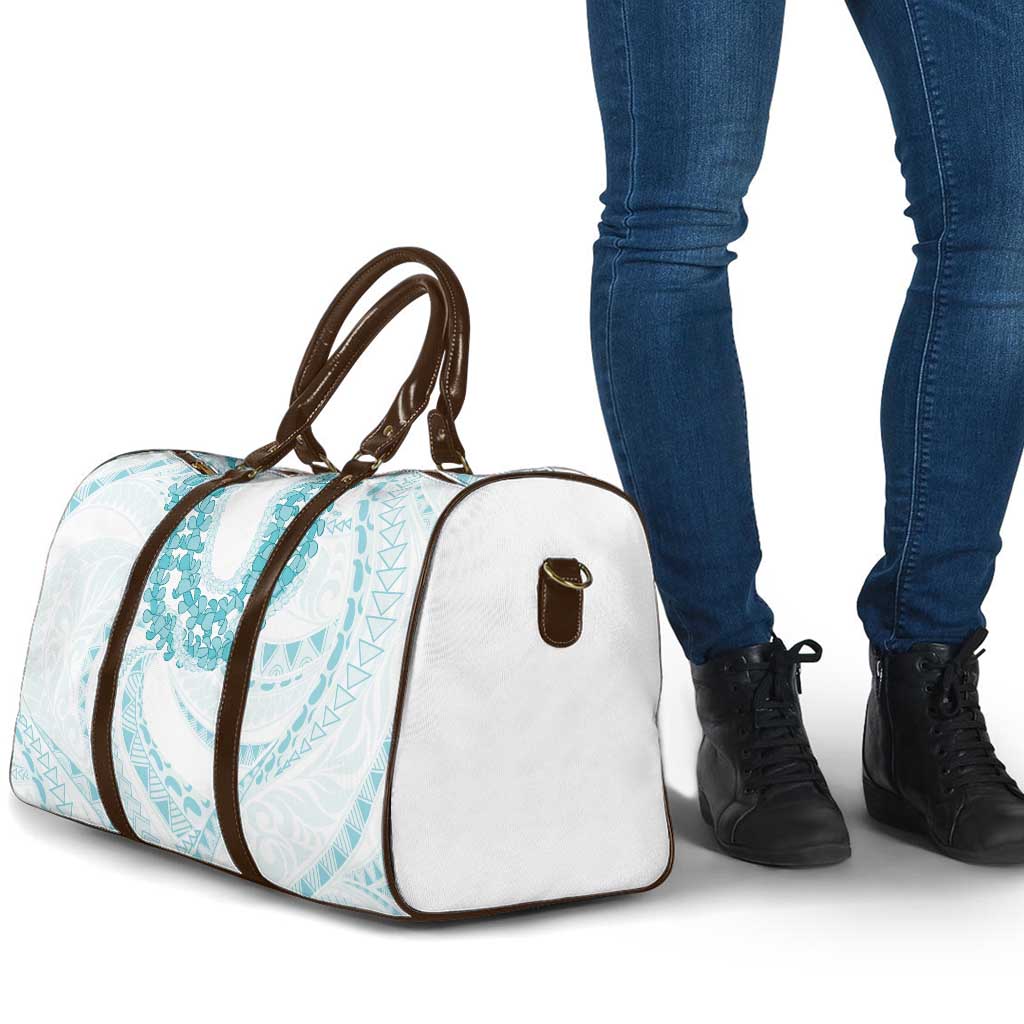 Aloha Lei Onaona Travel Bag Teal Hawaiian Tribal Pattern - Polynesian Pride
