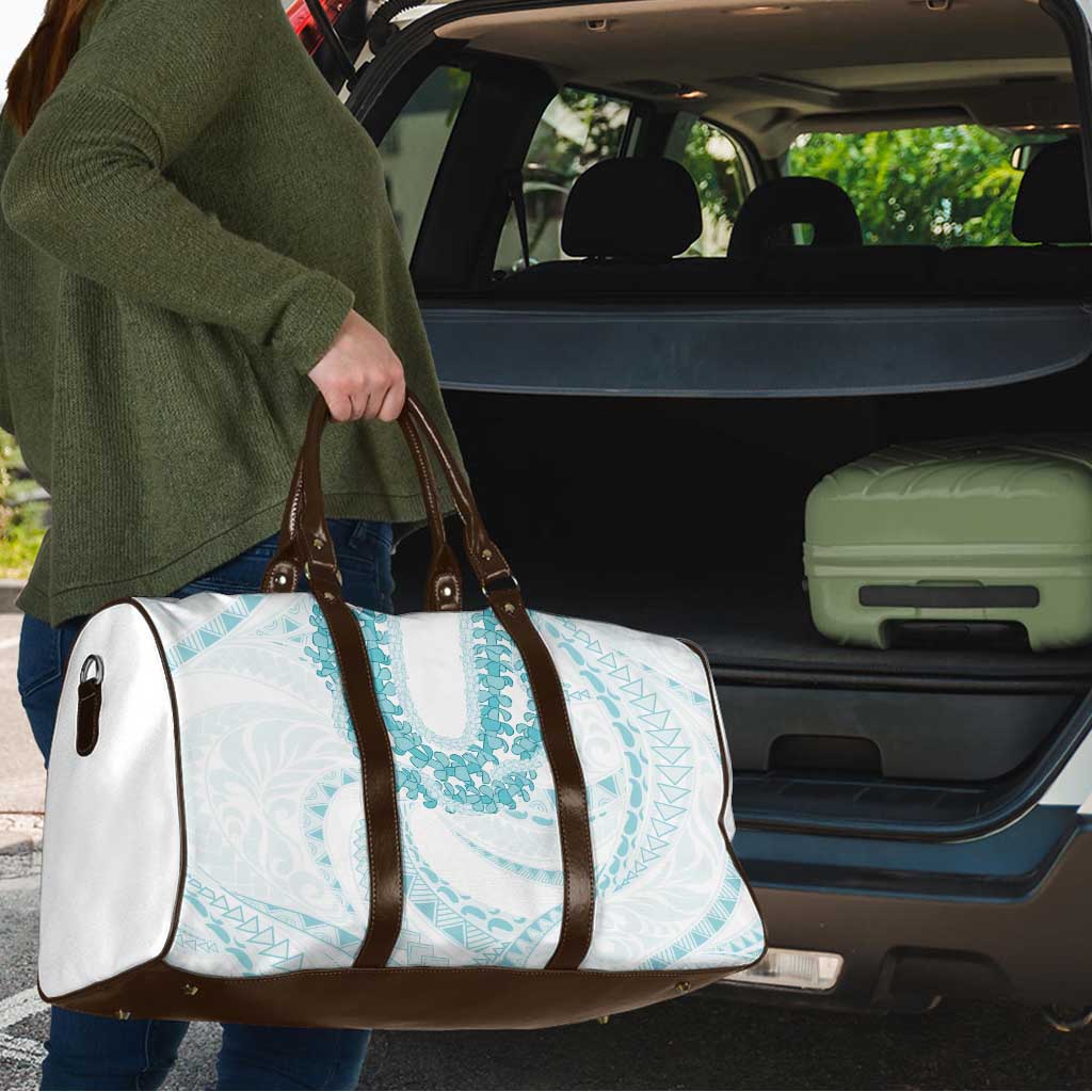 Aloha Lei Onaona Travel Bag Teal Hawaiian Tribal Pattern - Polynesian Pride
