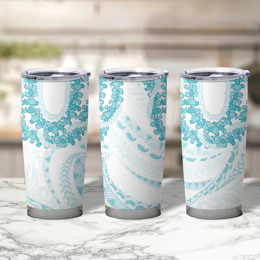 Aloha Lei Onaona Tumbler Cup Teal Hawaiian Tribal Pattern