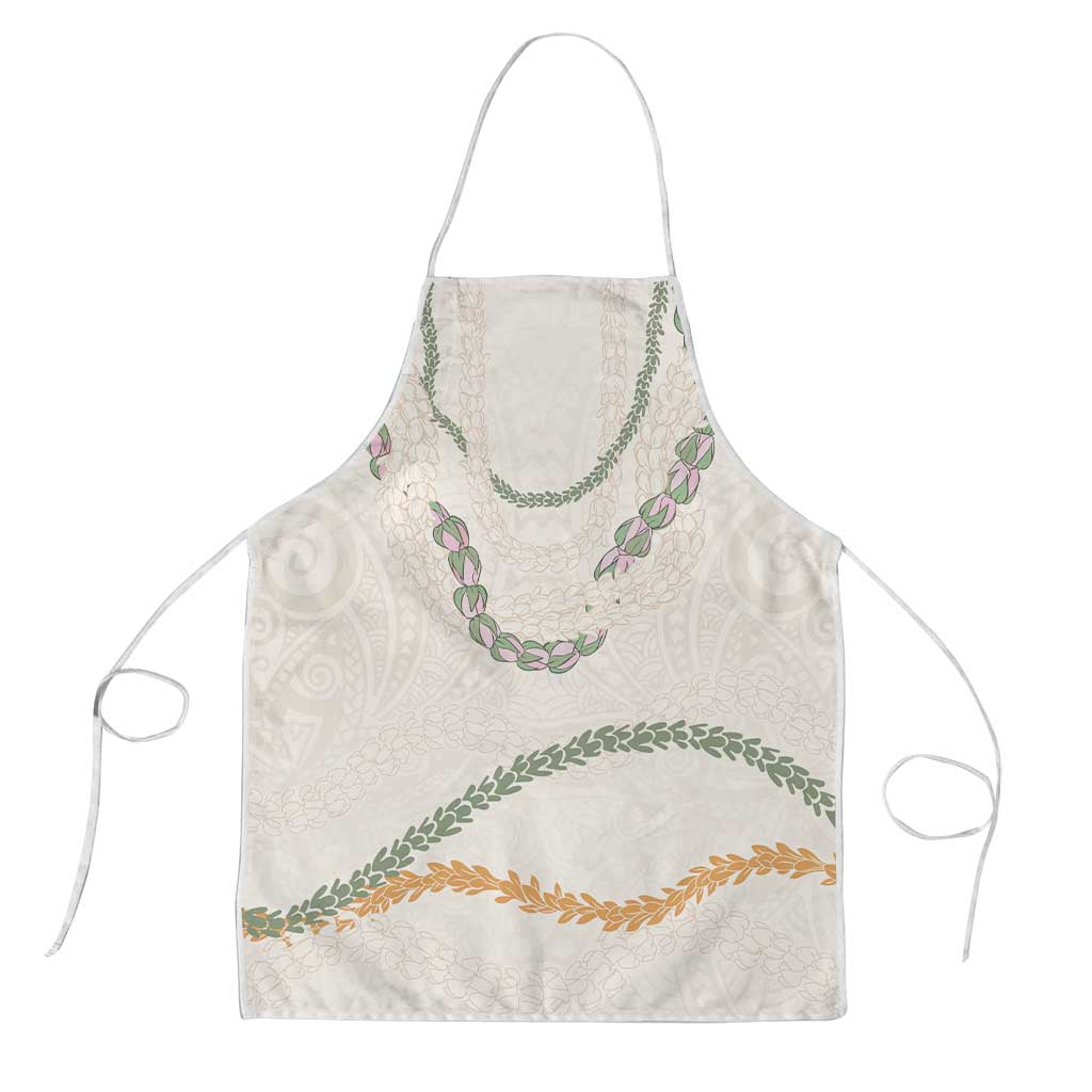 Aloha Lei Mikioi Apron Beige Polynesian Tribal Tatau Pattern - Polynesian Pride