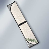Aloha Lei Mikioi Auto Sun Shade Beige Polynesian Tribal Tatau Pattern - Polynesian Pride