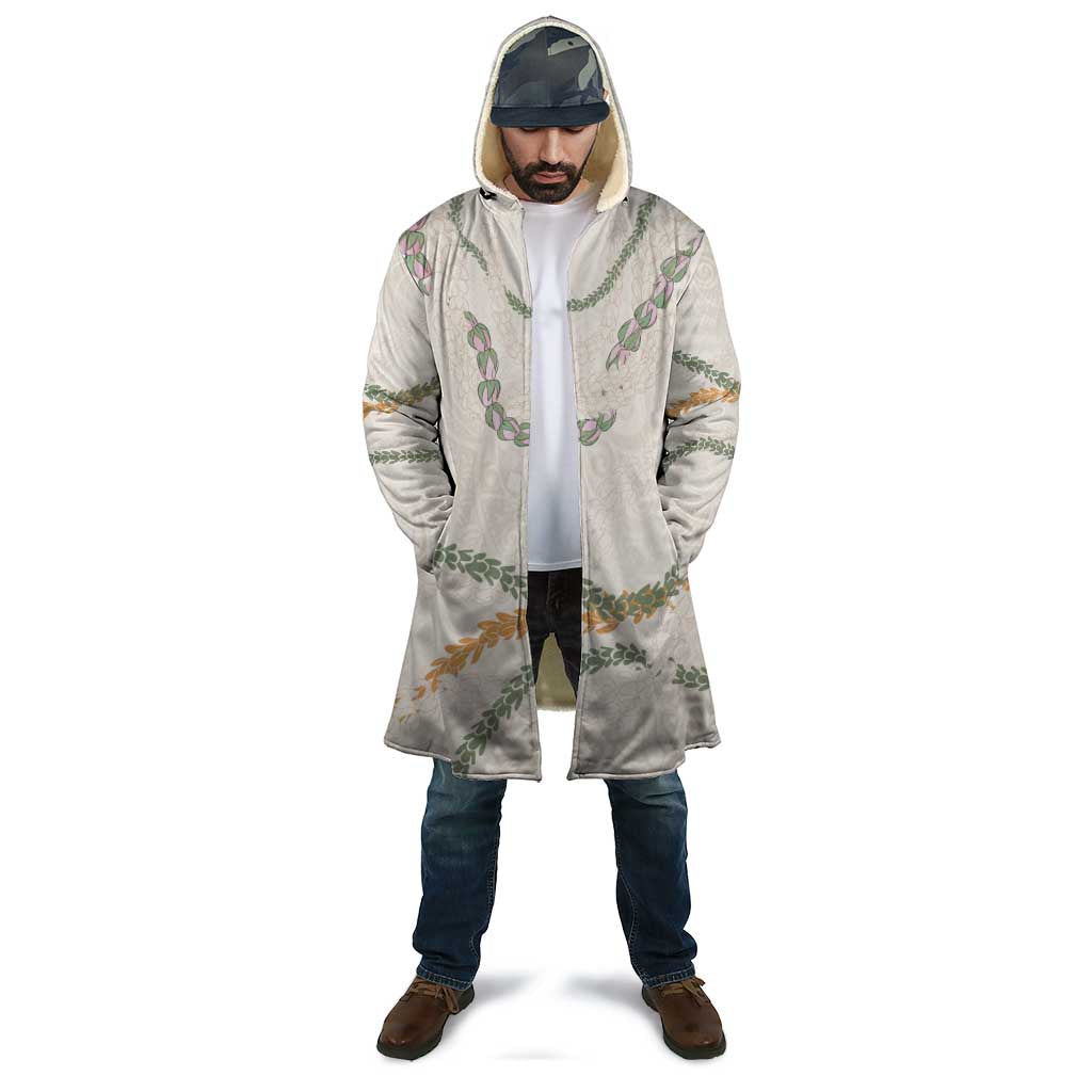 Aloha Lei Mikioi Cloak Beige Polynesian Tribal Tatau Pattern - Polynesian Pride