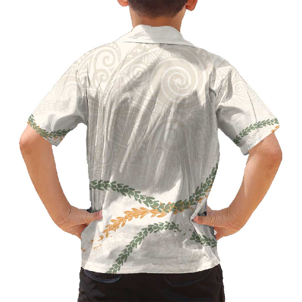 Aloha Lei Mikioi Family Matching Summer Maxi Dress and Hawaiian Shirt Beige Polynesian Tribal Tatau Pattern LT9 - Polynesian Pride