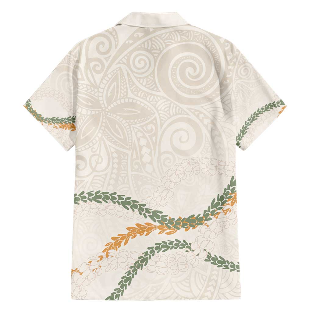 Aloha Lei Mikioi Family Matching Tank Maxi Dress and Hawaiian Shirt Beige Polynesian Tribal Tatau Pattern