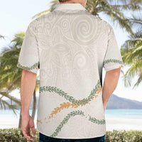 Aloha Lei Mikioi Hawaiian Shirt Beige Polynesian Tribal Tatau Pattern